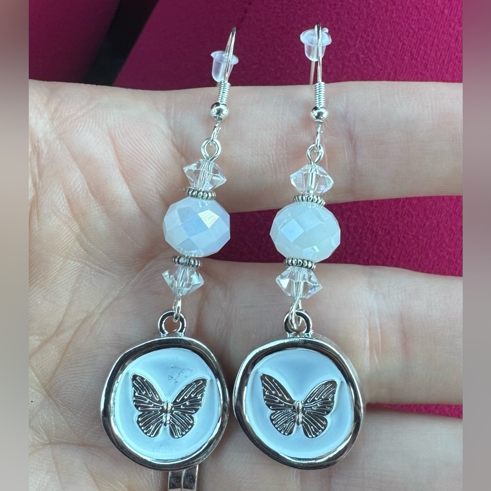 Elegant Silver Butterfly Earrings